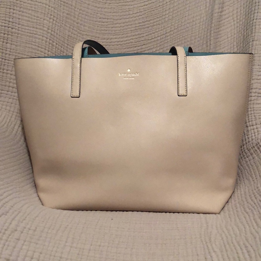 Light pink and blue reversible Kate spade tote